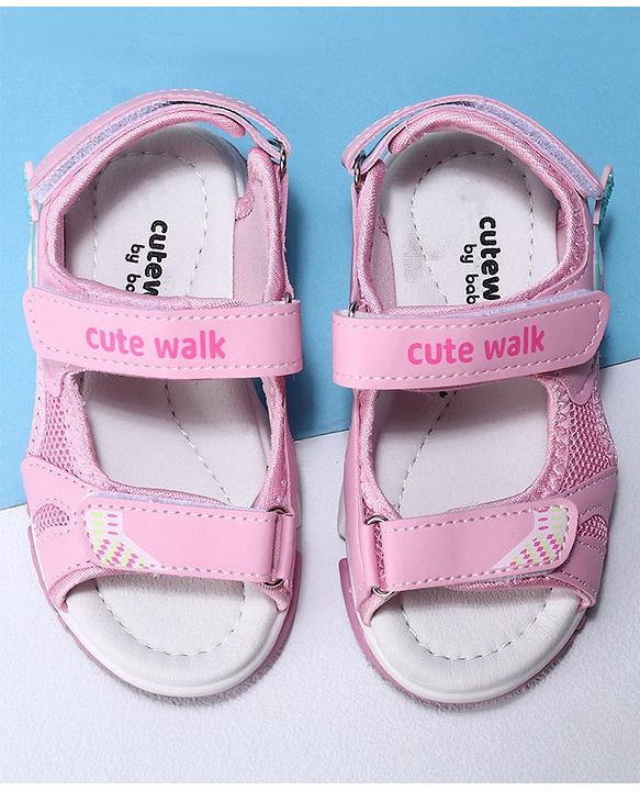 Cute Walk by Babyhug Sandals with Velcro Closure - Pink