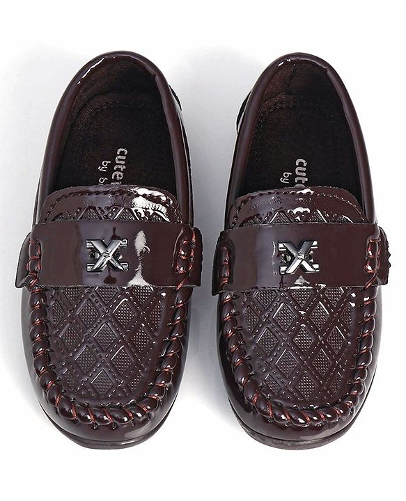 Cute Walk by Babyhug Slip On Party Shoes - Brown