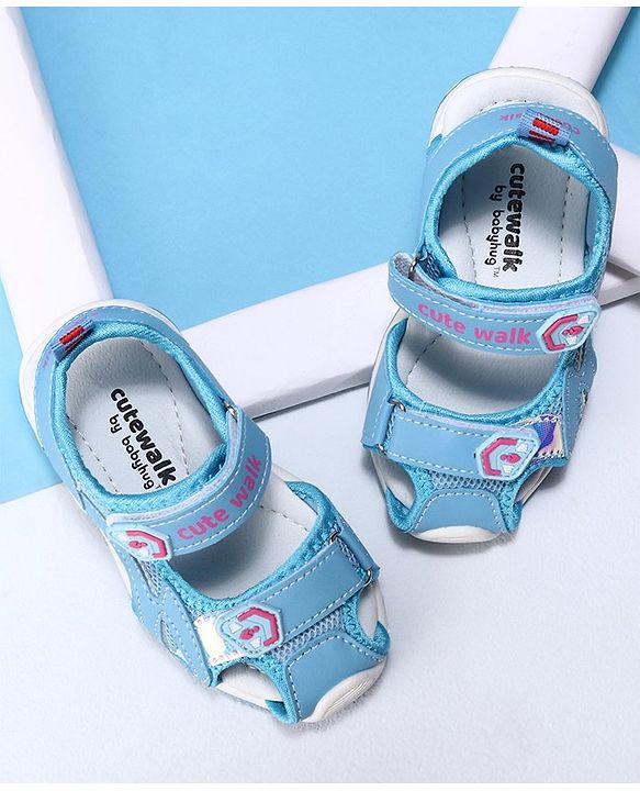 Cute Walk by Babyhug Velcro Sandals - Blue
