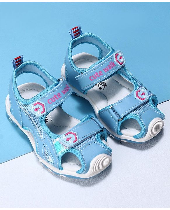 Cute Walk by Babyhug Velcro Sandals - Blue