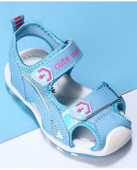 Cute Walk by Babyhug Velcro Sandals - Blue