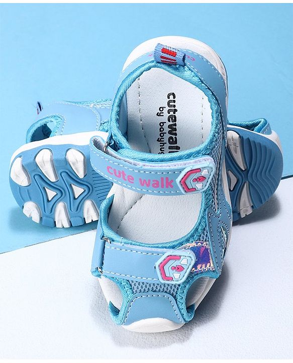 Cute Walk by Babyhug Velcro Sandals - Blue