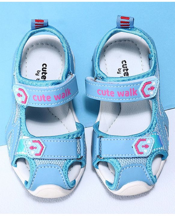 Cute Walk by Babyhug Velcro Sandals - Blue