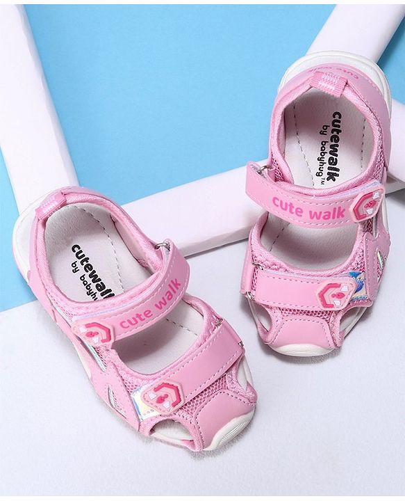 Cute Walk by Babyhug Velcro Sandals - Pink