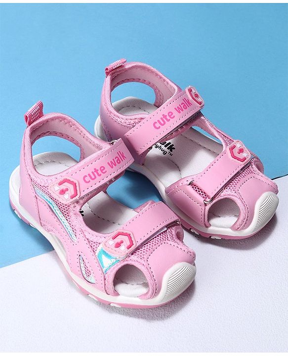 Cute Walk by Babyhug Velcro Sandals - Pink