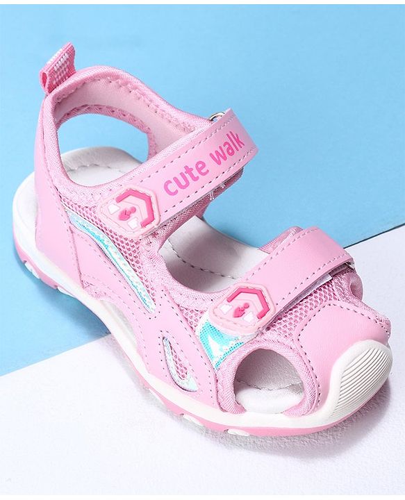 Cute Walk by Babyhug Velcro Sandals - Pink