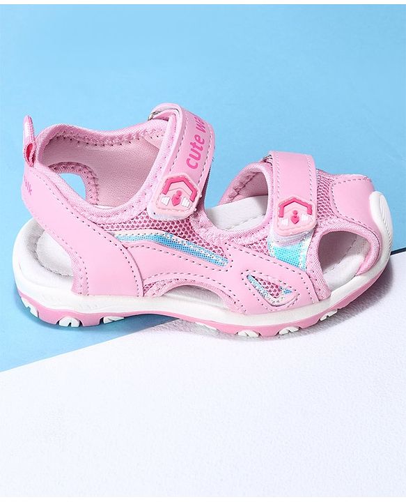 Cute Walk by Babyhug Velcro Sandals - Pink