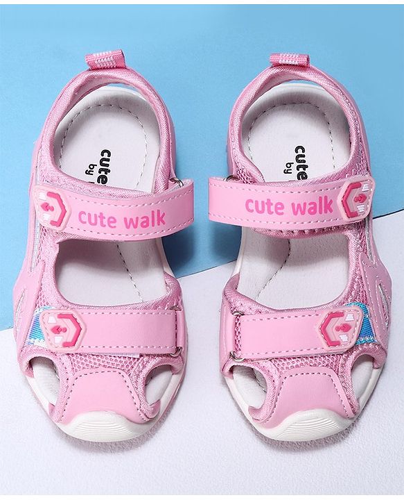 Cute Walk by Babyhug Velcro Sandals - Pink