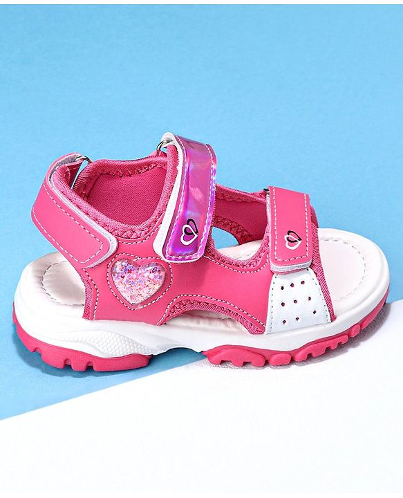 Cute Walk by Babyhug Sandals with Velcro Closure - Peach