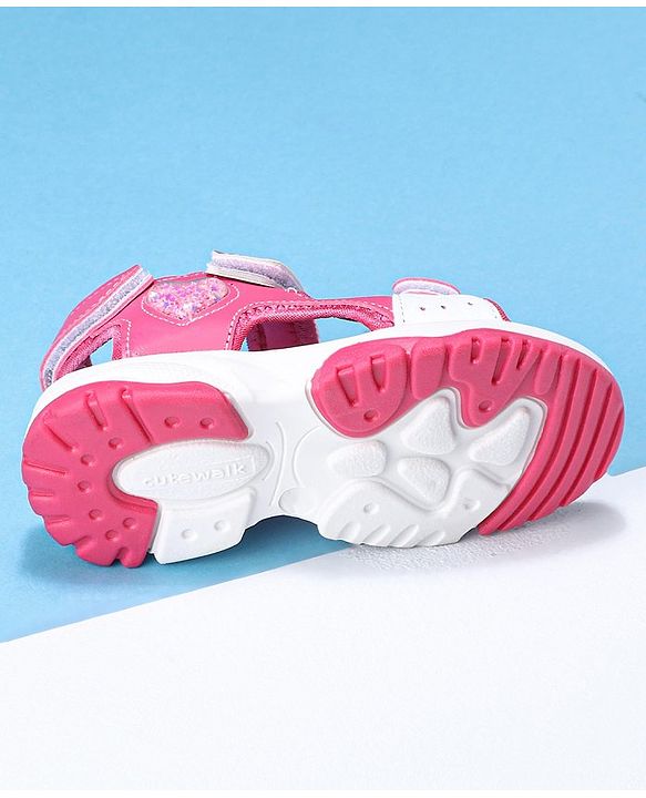 Cute Walk by Babyhug Sandals with Velcro Closure - Peach