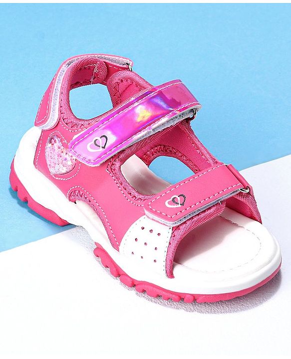 Cute Walk by Babyhug Sandals with Velcro Closure - Peach