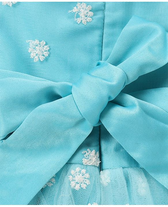 Babyhug Sleeveless Embroidered Party Frock - Blue