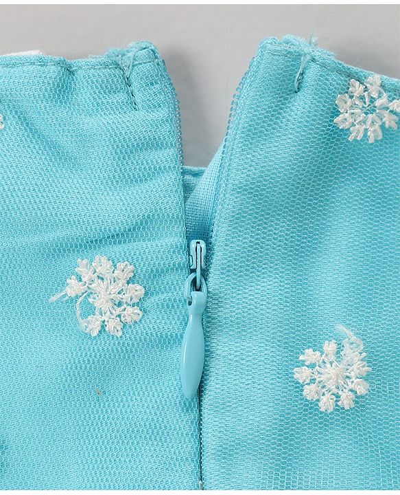 Babyhug Sleeveless Embroidered Party Frock - Blue