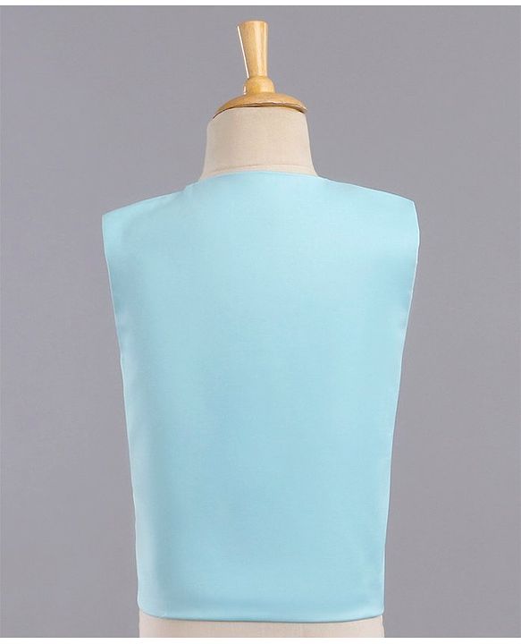 Babyhug Full Sleeves 3 Piece Solid Party Suit - Light Aqua