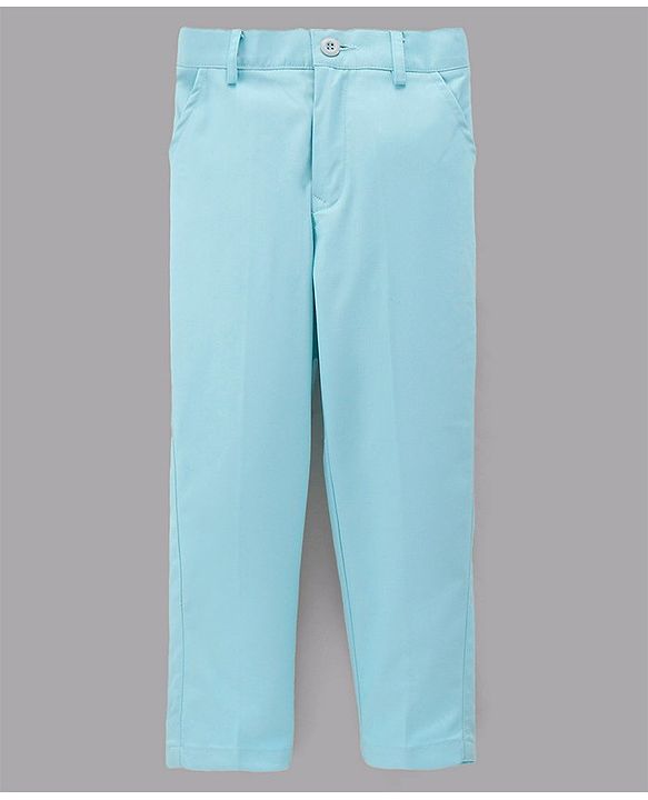 Babyhug Full Sleeves 3 Piece Solid Party Suit - Light Aqua