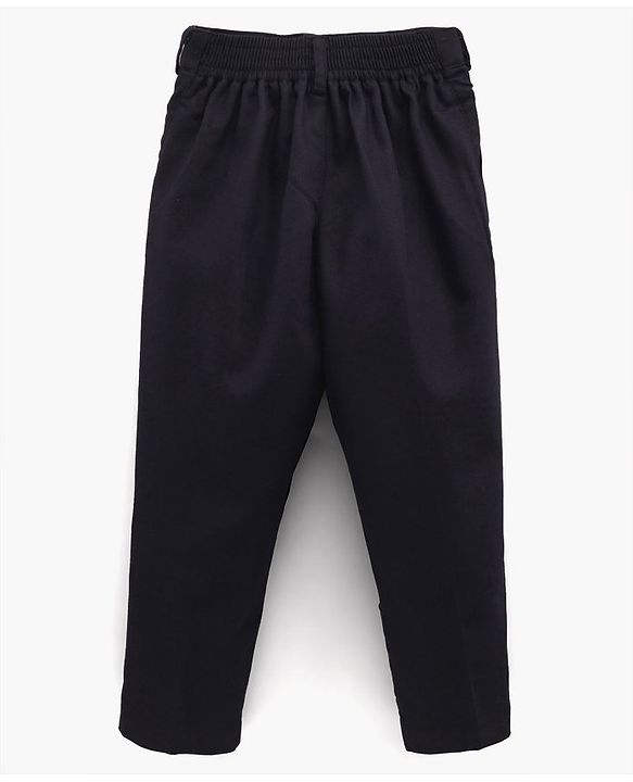 Babyhug Full Sleeves Solid Party Suit with Bow Tie - Navy