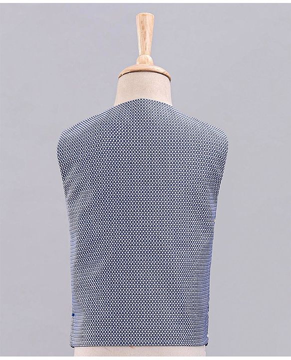 Babyhug Full Sleeves 4 Piece Party Suit With Bow - Blue