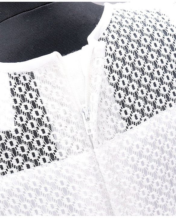 Babyhug Party Wear Cap Sleeves  Frock Bow Applique - Whute