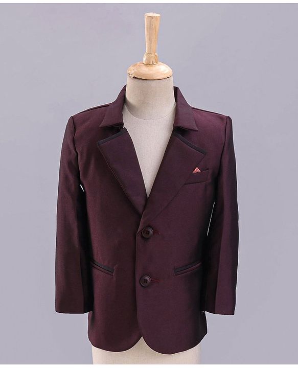 Babyhug Full Sleeves 3 Piece Party Suit With Bow - Maroon