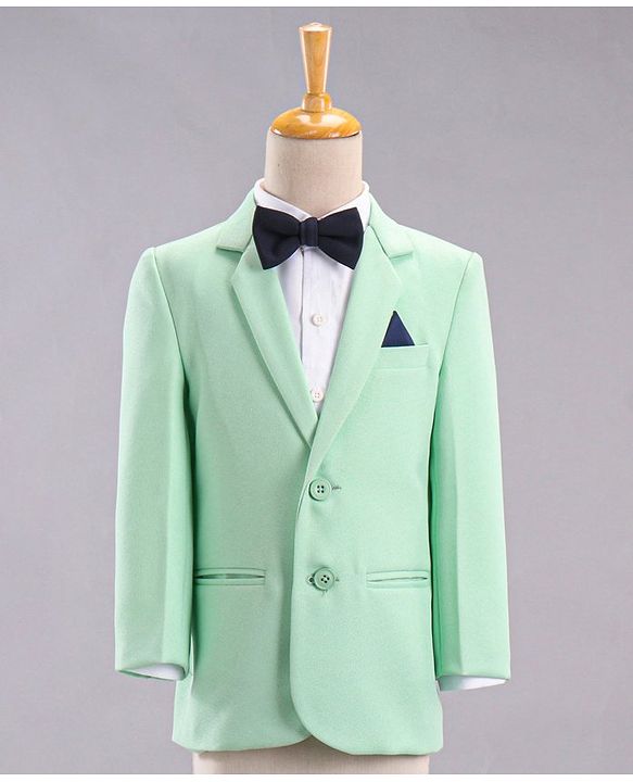 Babyhug Full Sleeves Solid Party Wear Suit - Mint Green