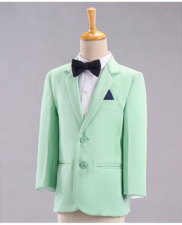 Babyhug Full Sleeves Solid Party Wear Suit - Mint Green