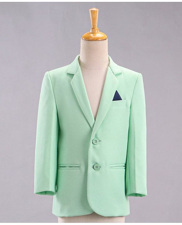 Babyhug Full Sleeves Solid Party Wear Suit - Mint Green