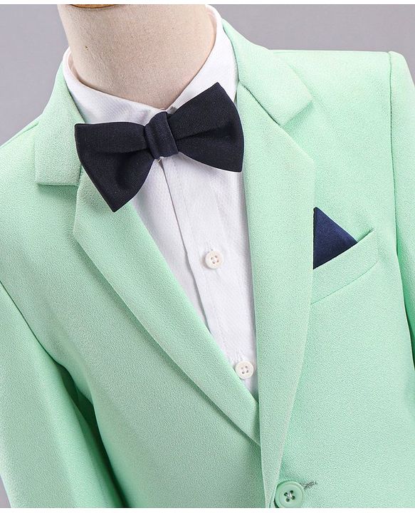 Babyhug Full Sleeves Solid Party Wear Suit - Mint Green