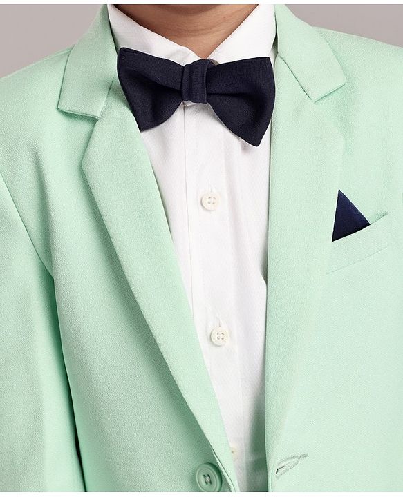 Babyhug Full Sleeves Solid Party Wear Suit - Mint Green