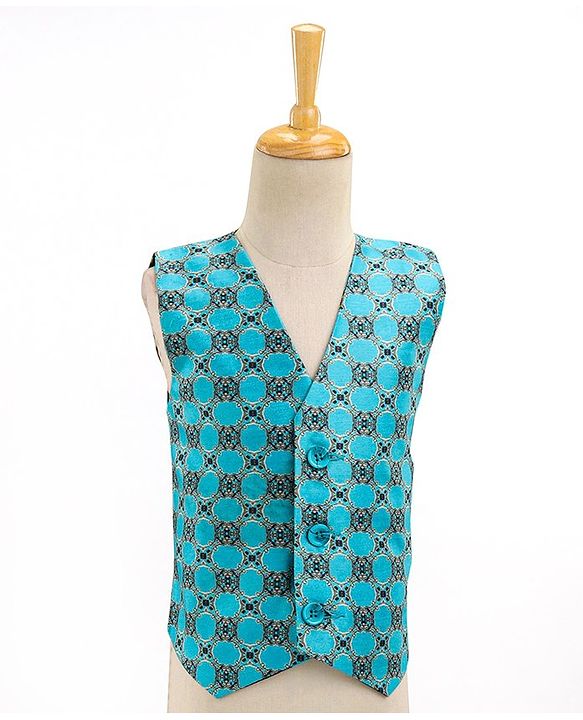 Babyhug Full Sleeves 4 Pieces Party Suit With Bow - Blue