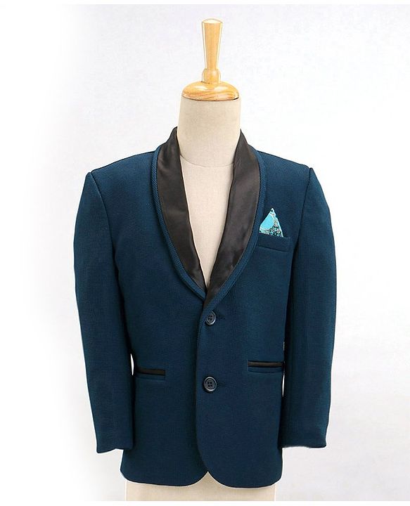 Babyhug Full Sleeves 4 Pieces Party Suit With Bow - Blue