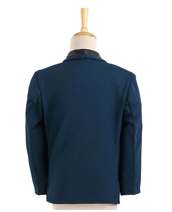 Babyhug Full Sleeves 4 Pieces Party Suit With Bow - Blue
