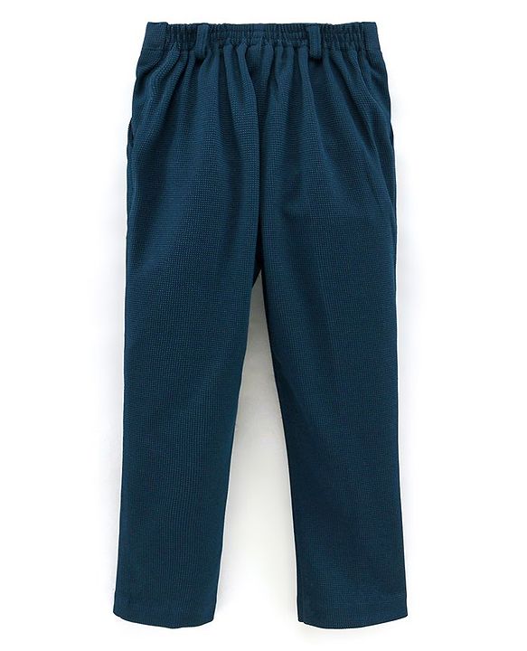 Babyhug Full Sleeves 4 Pieces Party Suit With Bow - Blue