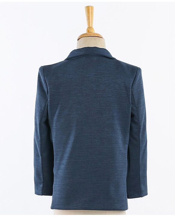 Babyhug Full Sleeves Solid Party Suit - Dark Blue