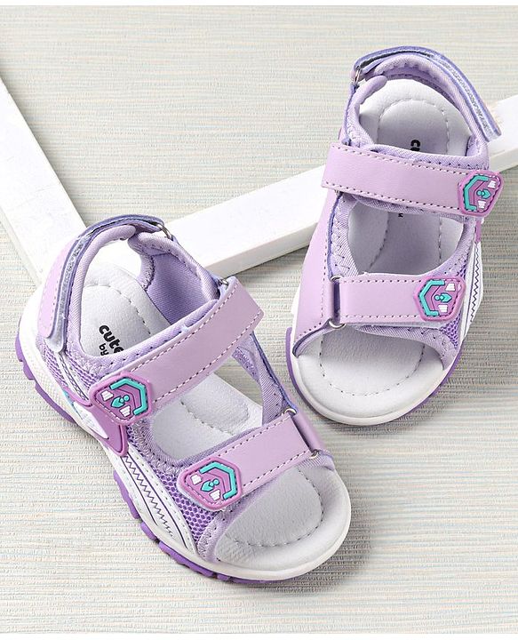 Cute Walk by Babyhug Sandals With Triple Velcro Closure - Light Purple