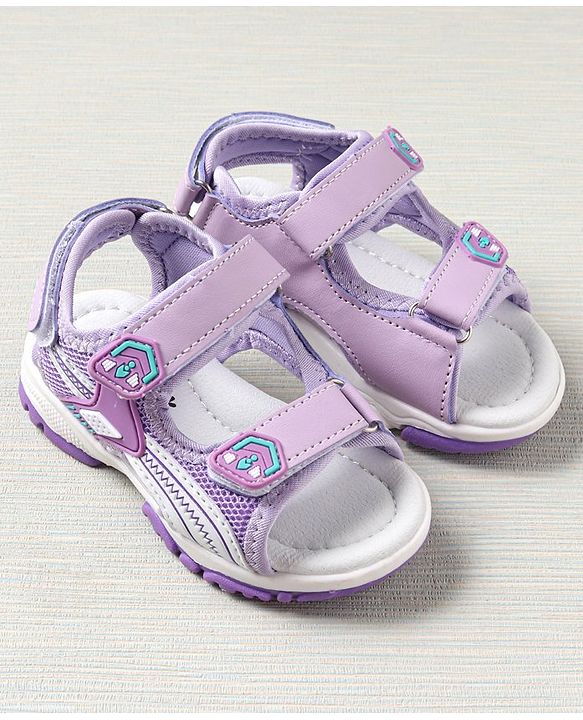 Cute Walk by Babyhug Sandals With Triple Velcro Closure - Light Purple