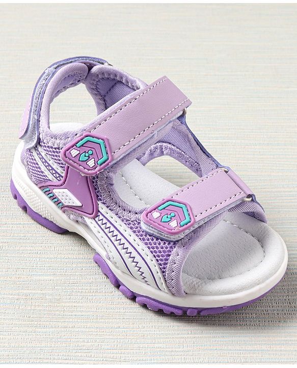 Cute Walk by Babyhug Sandals With Triple Velcro Closure - Light Purple