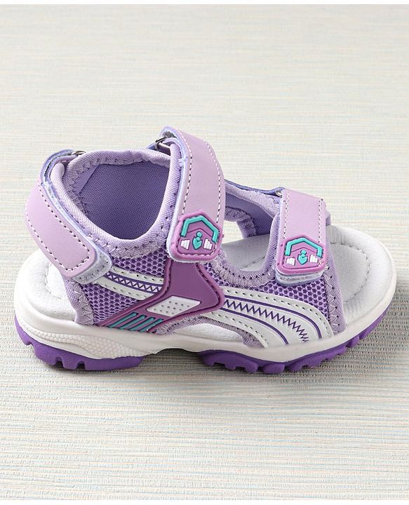 Cute Walk by Babyhug Sandals With Triple Velcro Closure - Light Purple