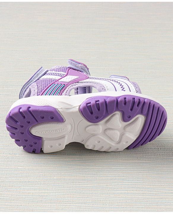 Cute Walk by Babyhug Sandals With Triple Velcro Closure - Light Purple