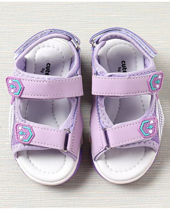 Cute Walk by Babyhug Sandals With Triple Velcro Closure - Light Purple
