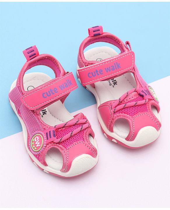 Cute Walk by Babyhug Sandals With Velcro Closure - Fuchsia