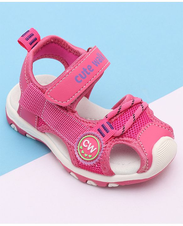Cute Walk by Babyhug Sandals With Velcro Closure - Fuchsia