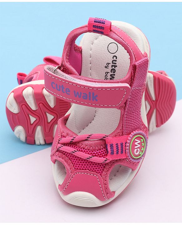 Cute Walk by Babyhug Sandals With Velcro Closure - Fuchsia