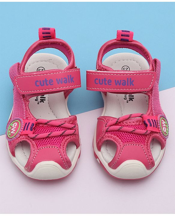 Cute Walk by Babyhug Sandals With Velcro Closure - Fuchsia