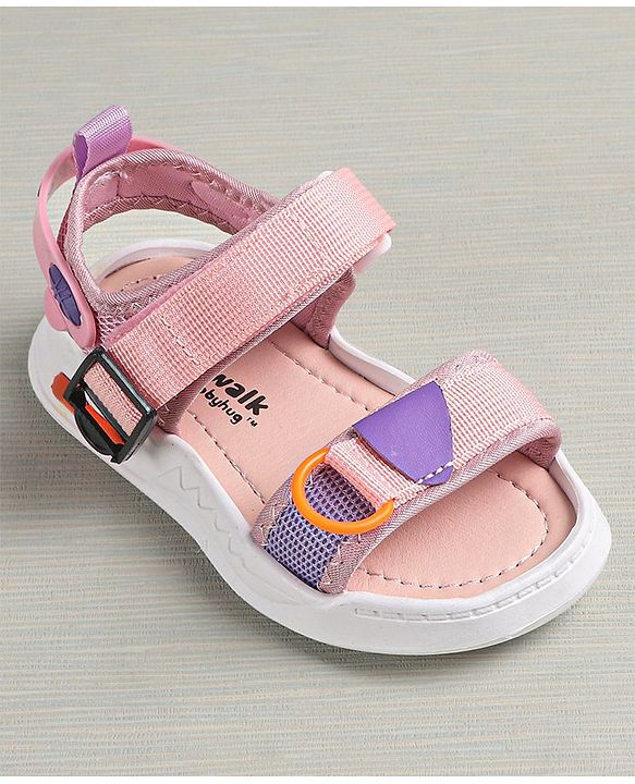 Cute Walk by Babyhug Sandals With Velcro Closure - Light Pink