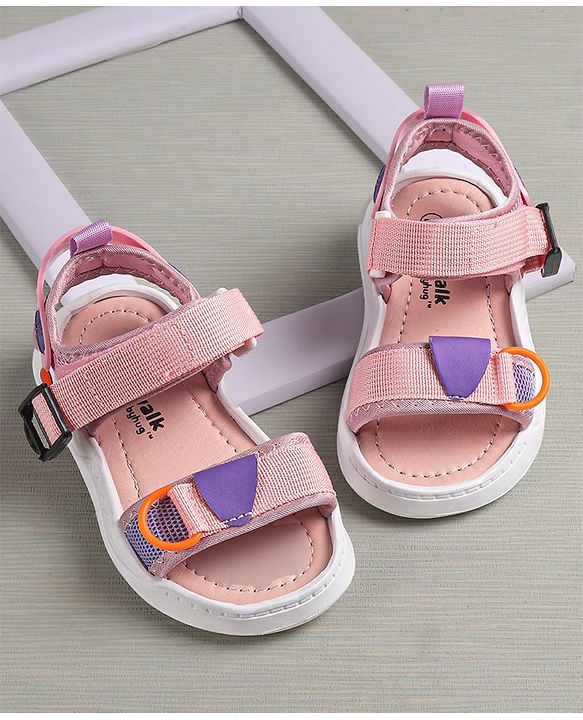 Cute Walk by Babyhug Sandals With Velcro Closure - Light Pink