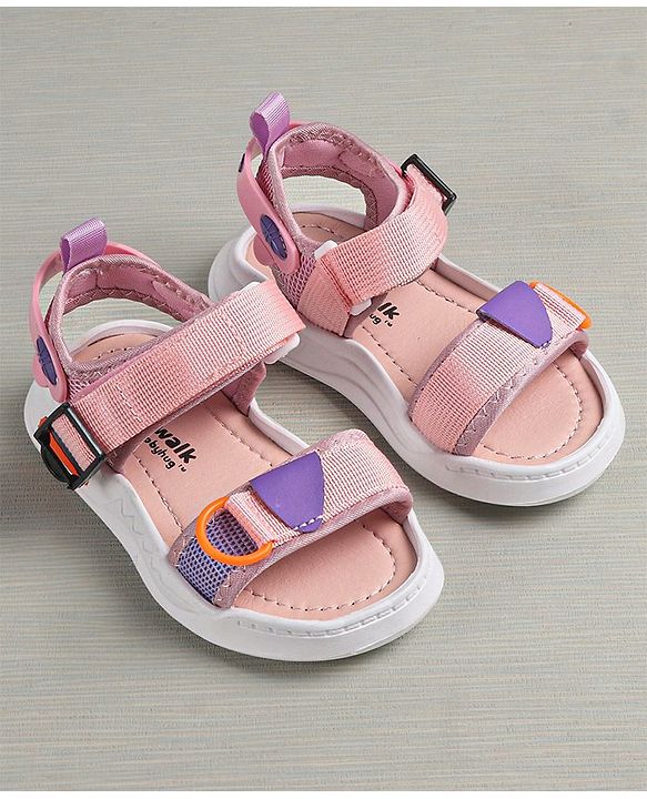 Cute Walk by Babyhug Sandals With Velcro Closure - Light Pink