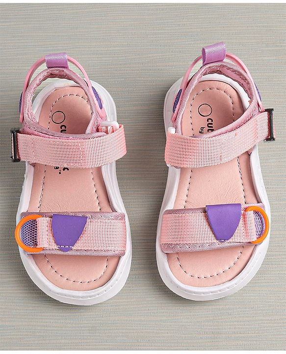 Cute Walk by Babyhug Sandals With Velcro Closure - Light Pink