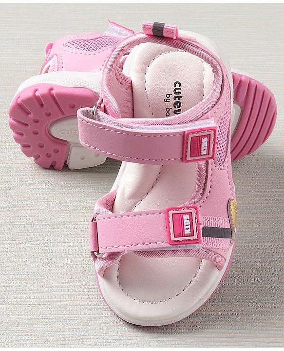 Cute Walk by Babyhug Sandals Solid Colour - Pink