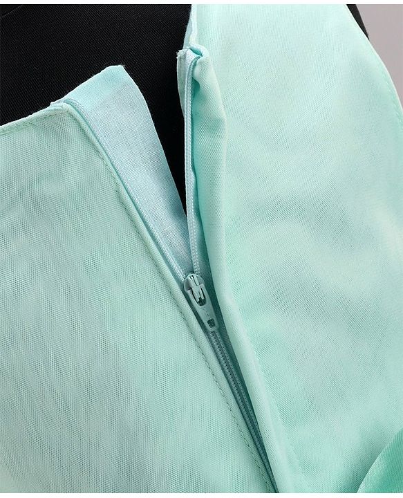 Babyhug Sleeveless Foil Printed Party Frock - Mint Green