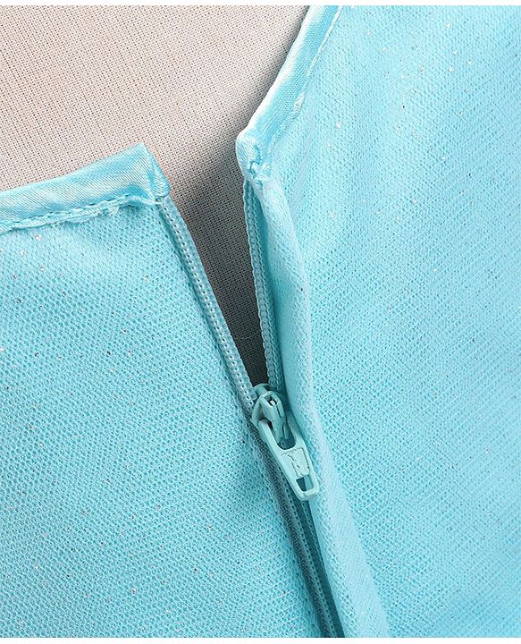 Babyhug Mesh Sleeveless Embroidery Frock - Blue